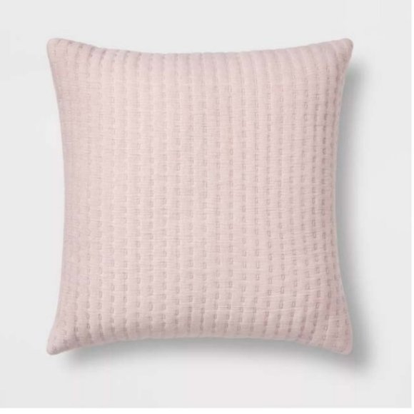 Threshold Other - NWT Pink Throw Pillow Square Quilted 18"x18"x5"